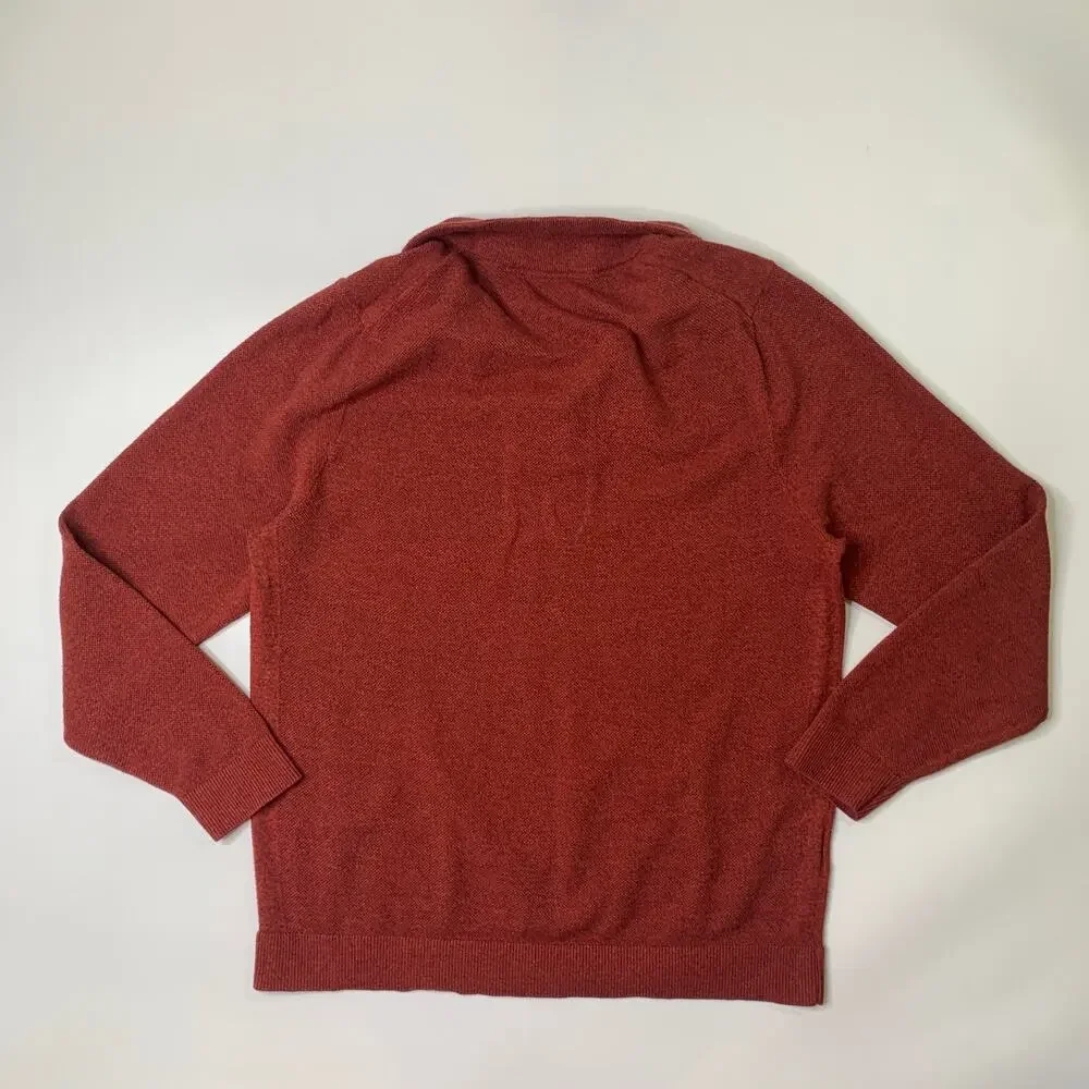 Tommy Bahama Sweater Mens L Large Paprika Coolside IslandZone Half Zip Pullover